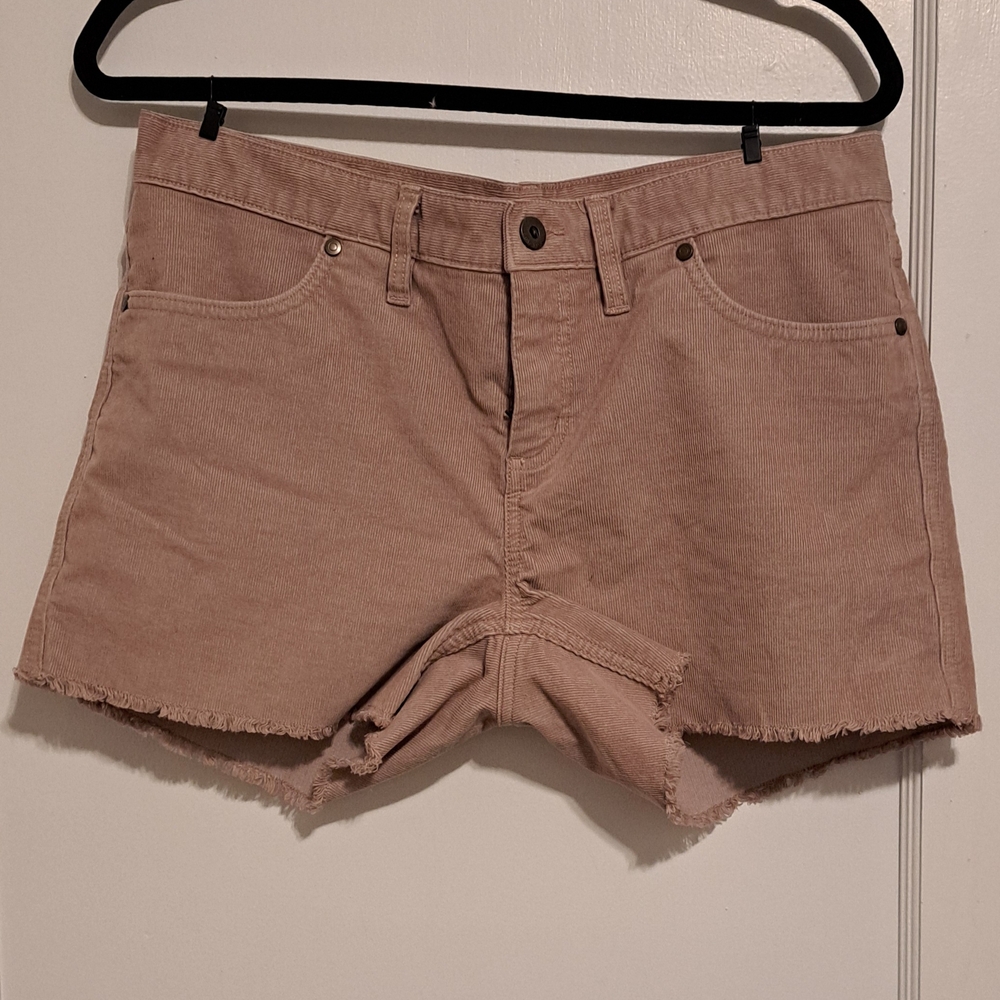 Carve Designs Tan Jean Shorts Frayed Hem Casual